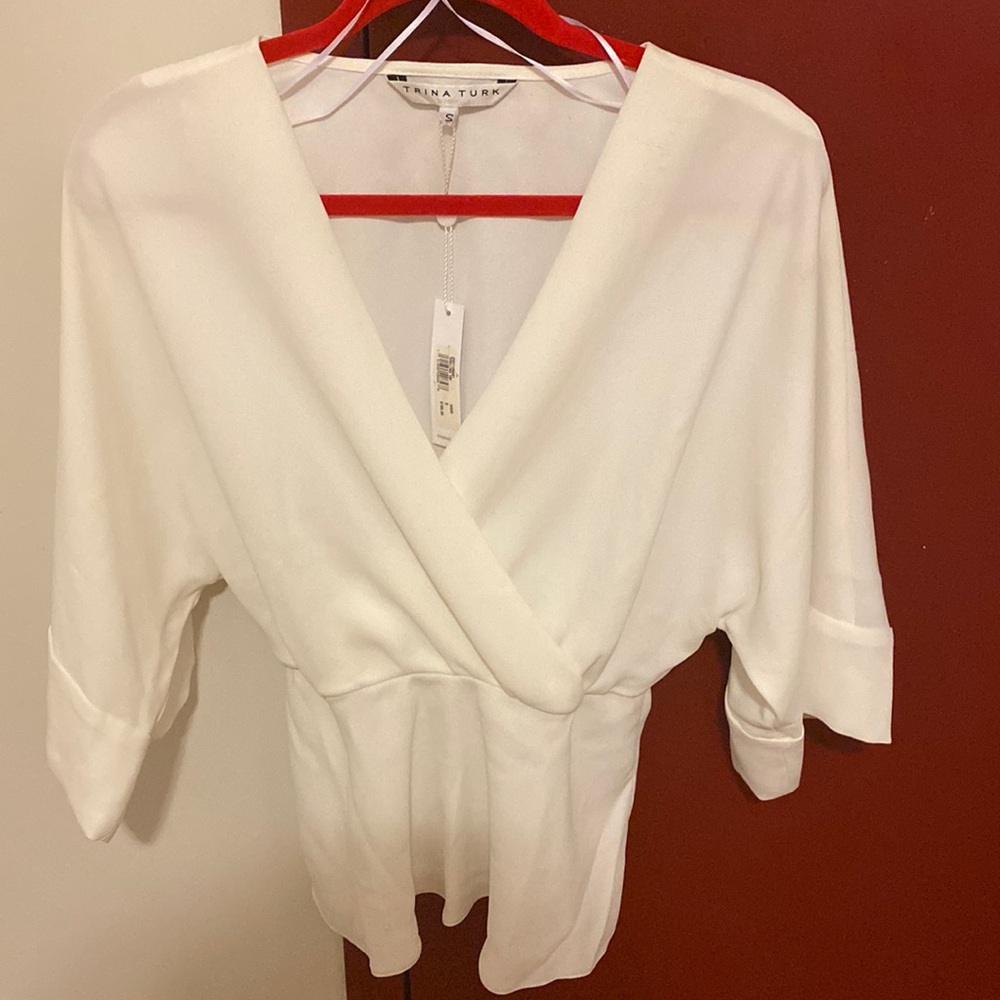 Trina Turk White Blouse Size-S